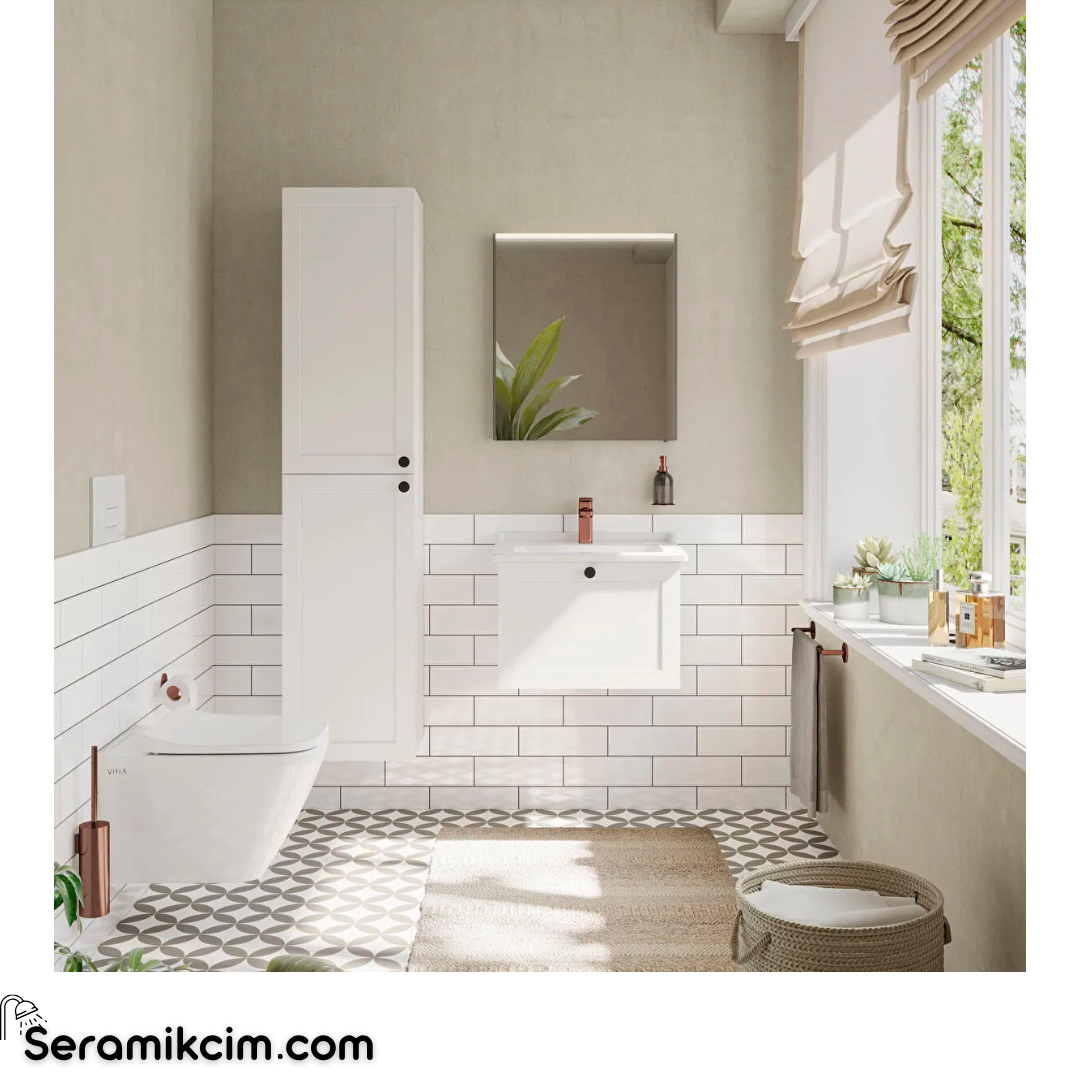 Vitra Root Classic Tek Çekmeceli Lavabo Dolabı, 60 cm, Mat Beyaz (Klasik Lavabo Dahil) 68785