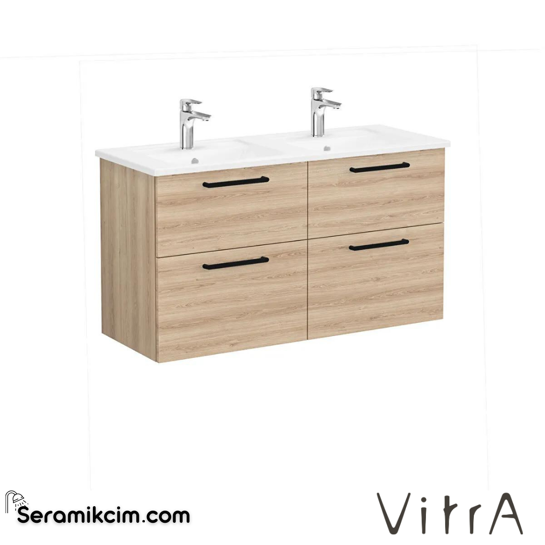 Vitra Root Lavabo Dolabı, Dört Çekmeceli, 120 Cm, Doğal Meşe, Köşeli Lavabolu - 66278
