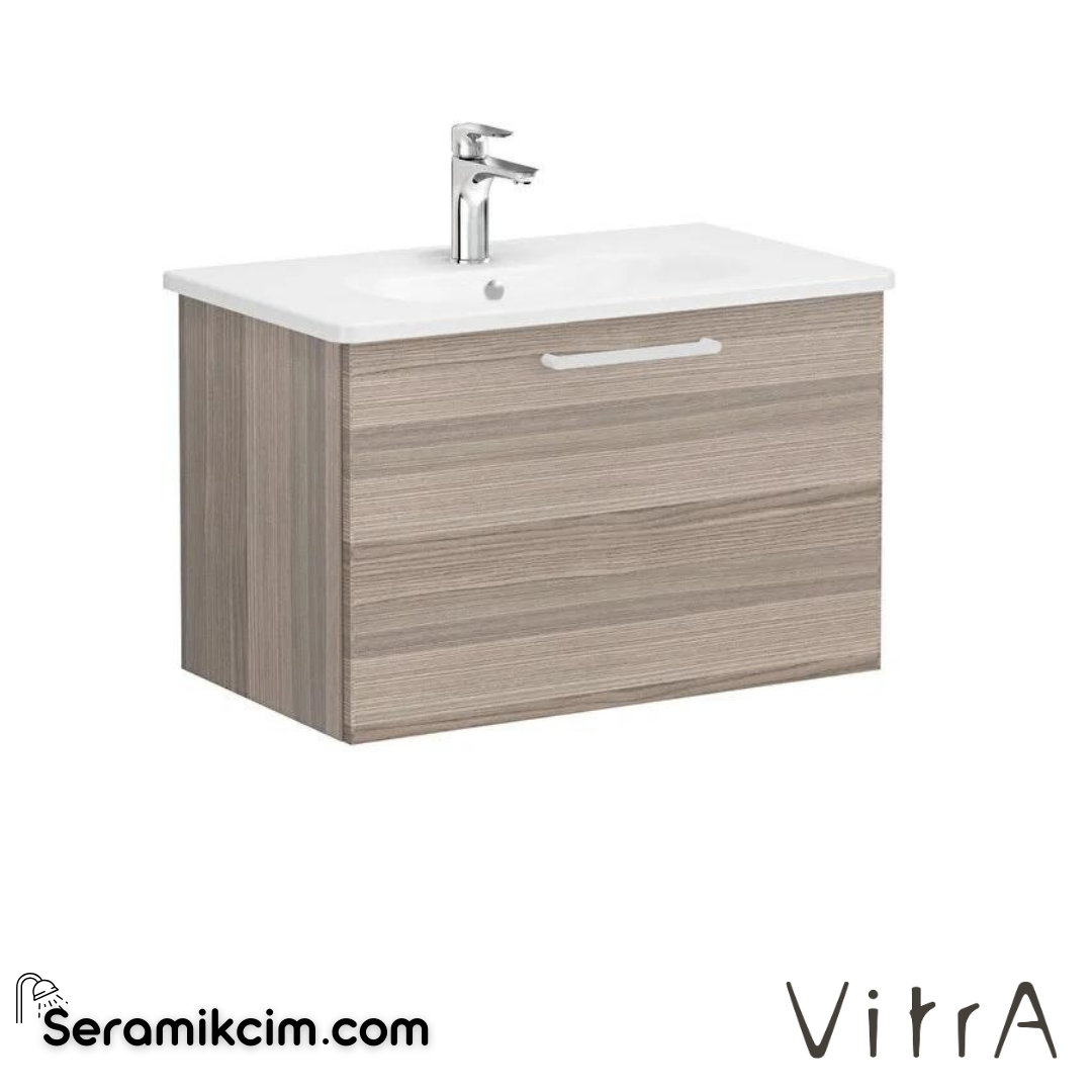 Vitra Root Lavabo Dolabı, Tek Çekmeceli, 80 Cm, Cordoba, Yuvarlak Lavabolu - 68227