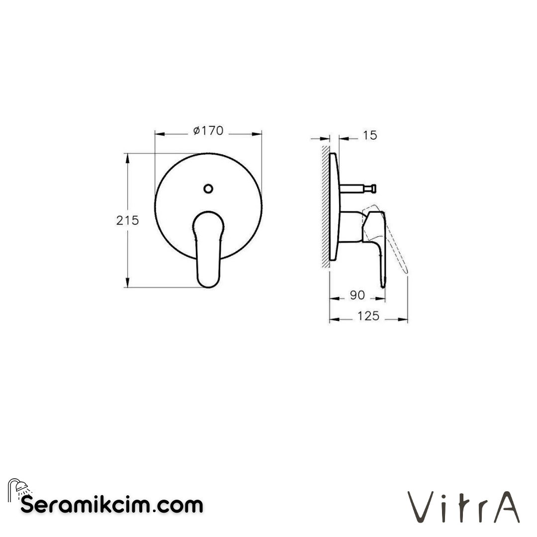 Vitra Root Round Ankastre Banyo Bataryası  (Sıva Üstü Grubu), F.Nikel - A4272734