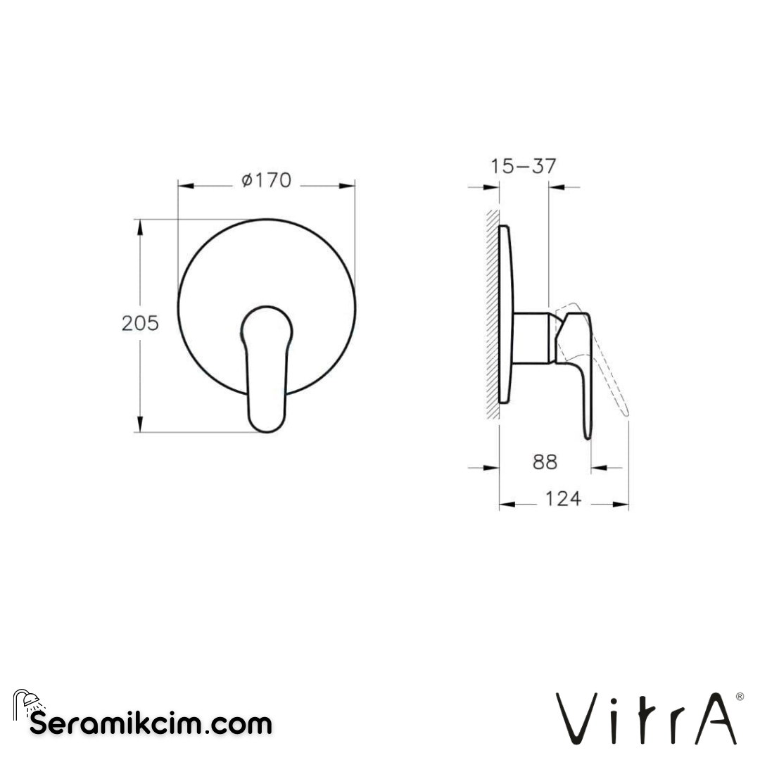 Vitra Root Round Ankastre Duş Bataryası (V-Box, Sıva Üstü Grubu) Soft Bakır A4282929 - A4282929