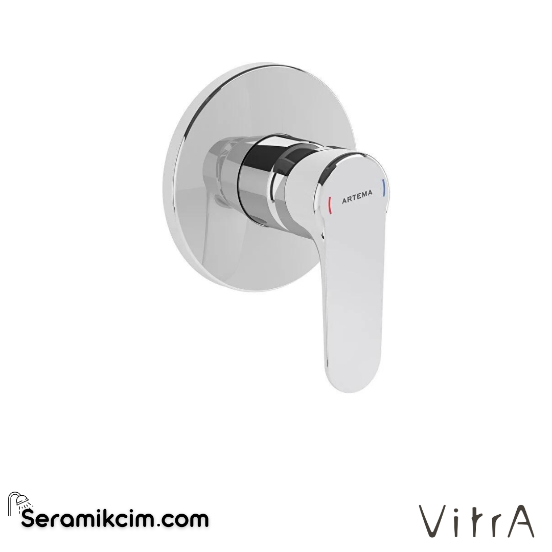 Vitra Root Round Ankastre Duş Bataryası  (Sıva Üstü Grubu), Krom - A42728
