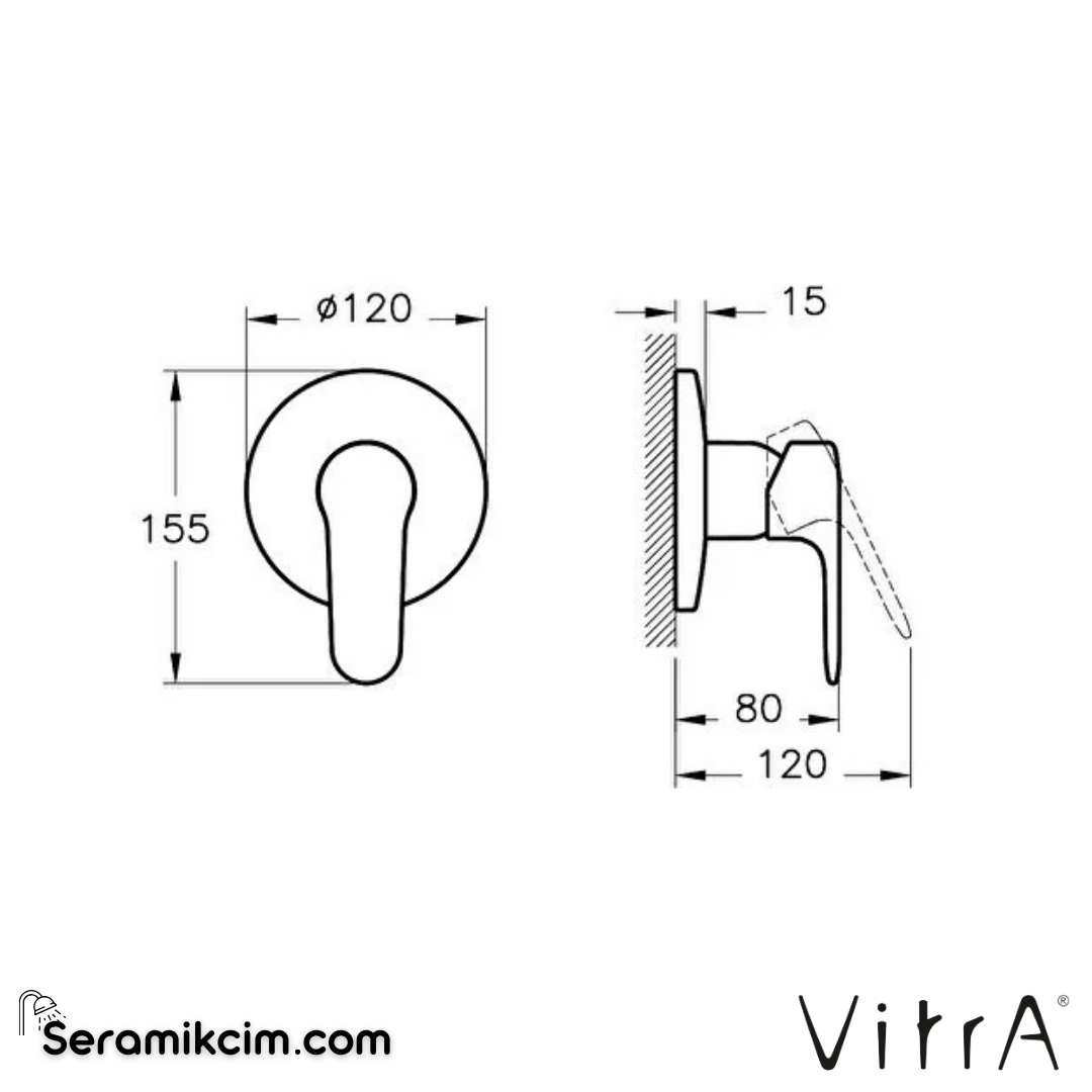 Vitra Root Round Ankastre Duş Bataryası (Sıva Üstü Grubu) Soft Altın A4272874 - A4272874