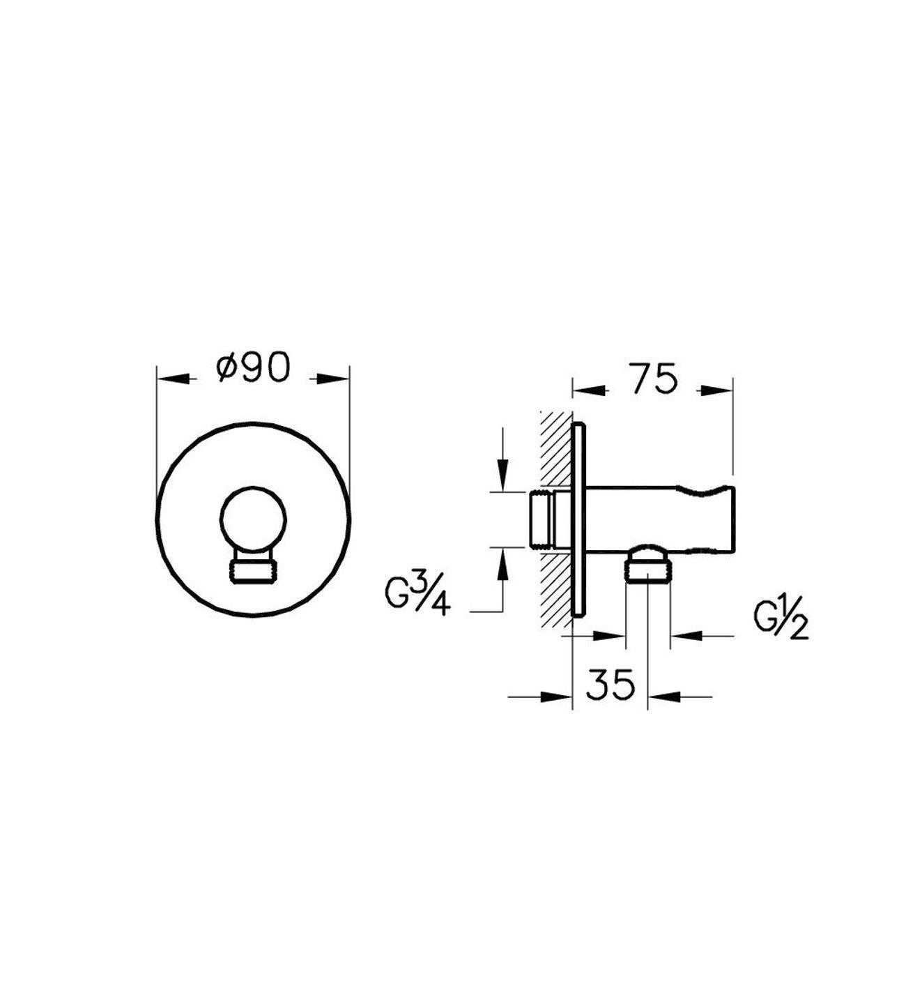 Vitra Root Round Ankastre El Duşu Çıkışı , Altın - A4262523