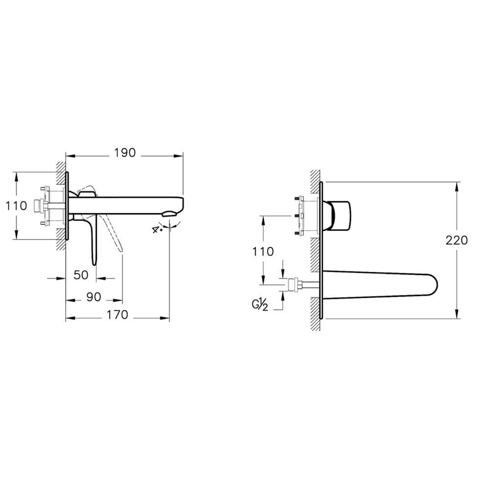 Vitra Root Round Ankastre Lavabo Bataryası  (Sıva Üstü Grubu), Altın - A4272123