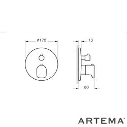 Vitra Root Round Ankastre Termostatik Duş Bataryası (V-Box Sıva Üstü Grubu), Krom - A42695