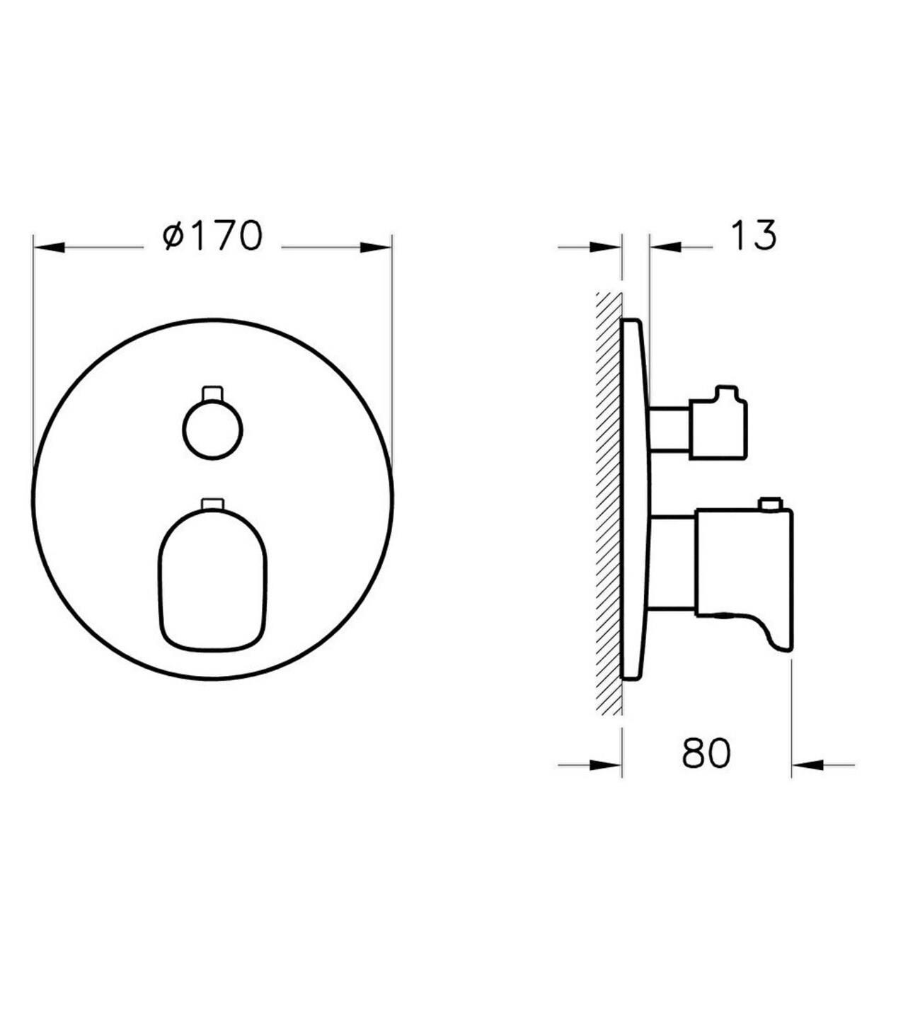 Vitra Root Round Ankastre Termostatik Banyo Bataryası (V-Box Sıva Üstü Grubu), F.Nikel - A4269534