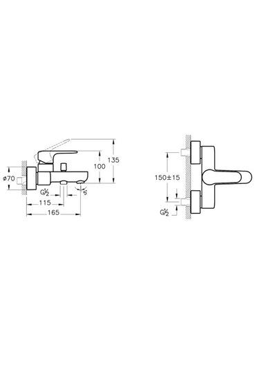 VitrA Root Round Banyo Bataryası  A4272529 - A4272529