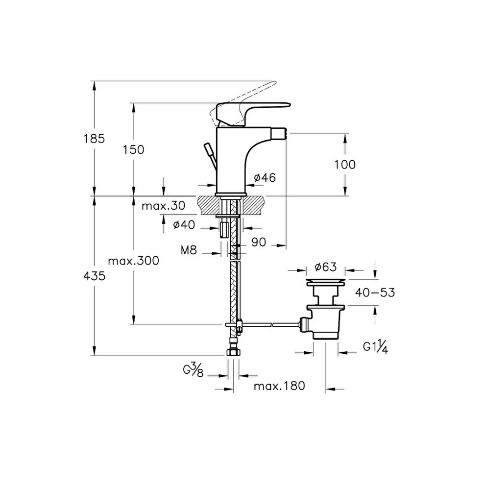 VitrA Root Round Bide Bataryası (sifon kumandalı) A4272474 - A4272474