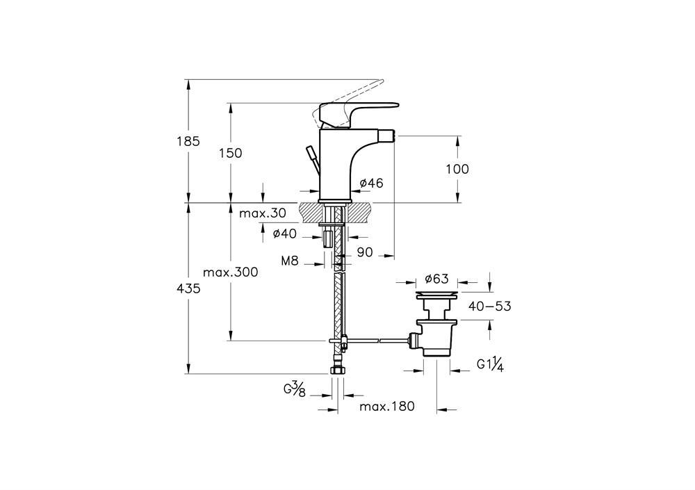 VitrA Root Round Bide Bataryası (sifon kumandalı) A4272429 - A4272429