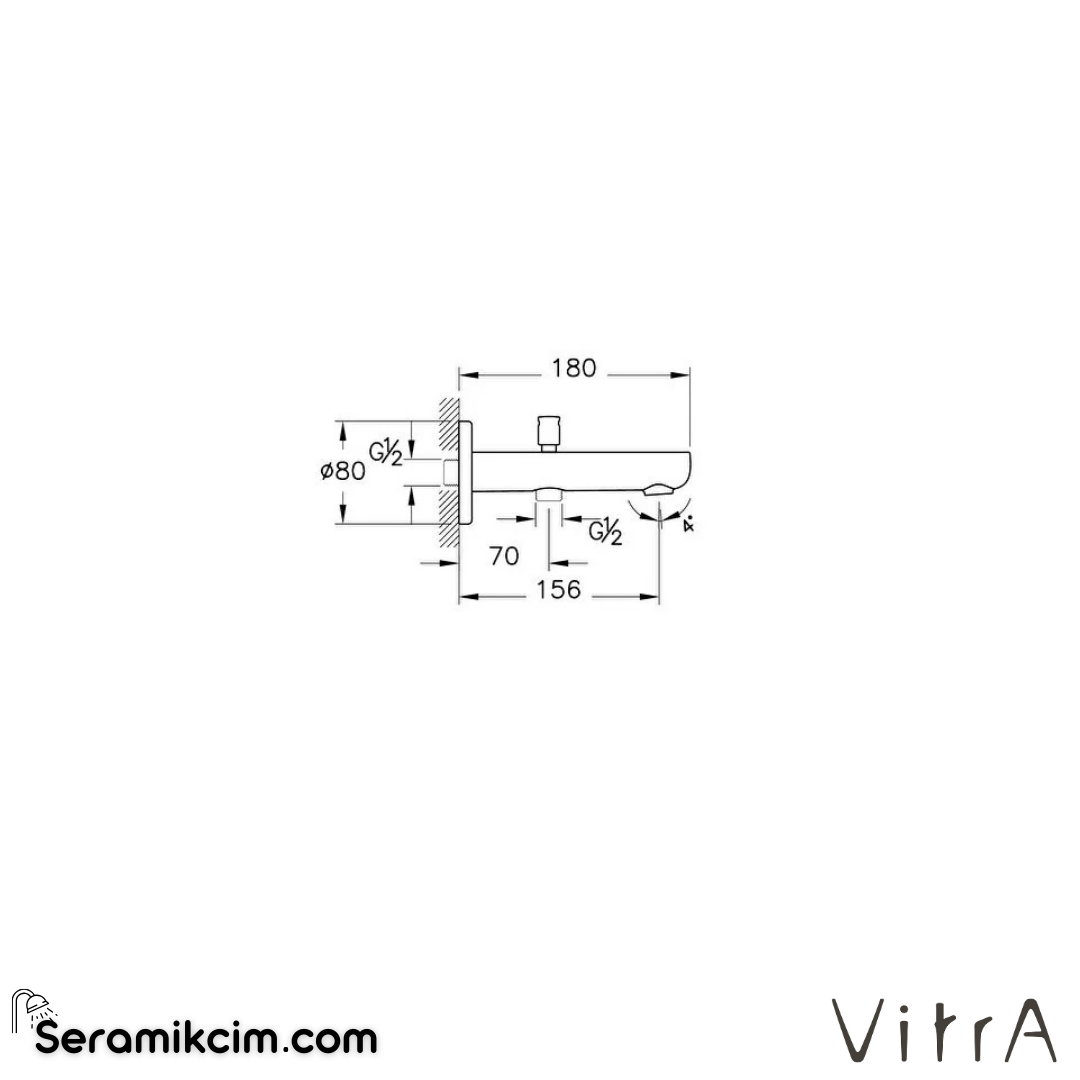 VitrA Root Round Çıkış Ucu (el duşu çıkışlı) Mat Siyah A4312636 - A4312636