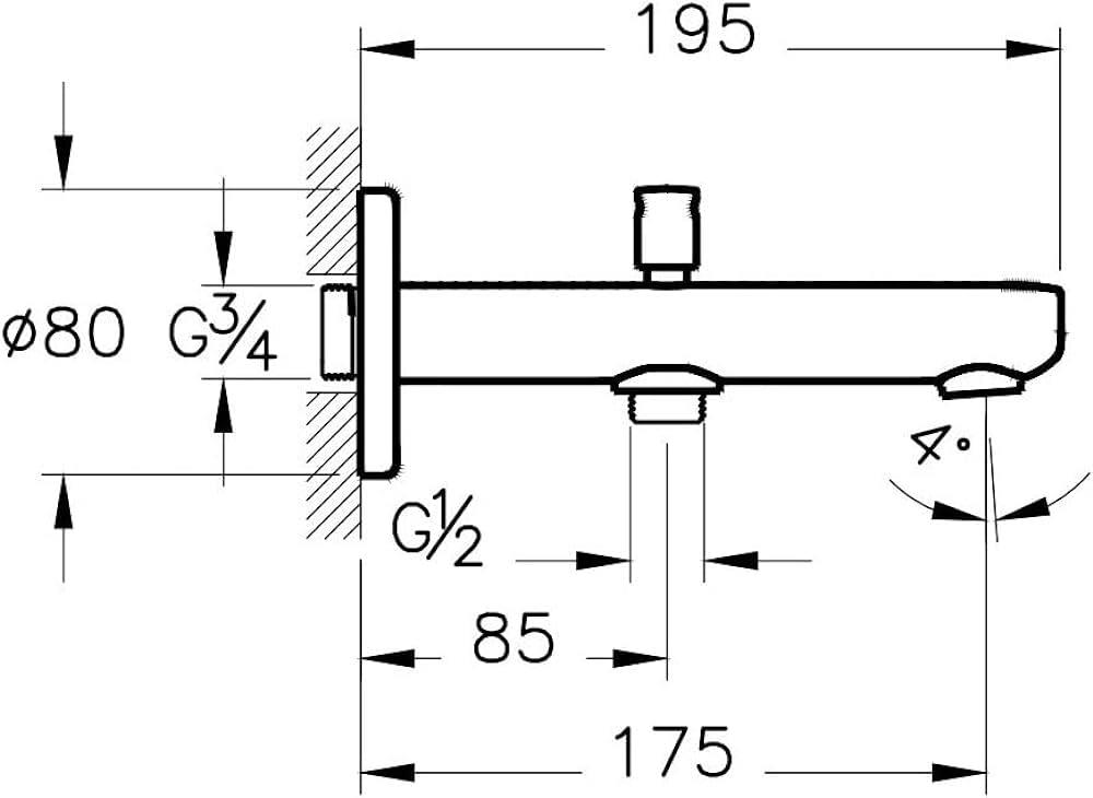 Vitra Root Round Çıkış Ucu  (El Duşu Çıkışlı), Krom - A42719