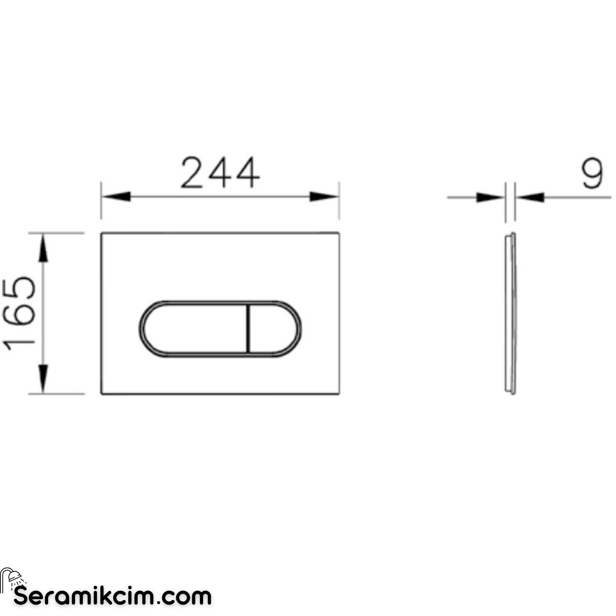 VitrA Root Round Kumanda Paneli, Mat gri
