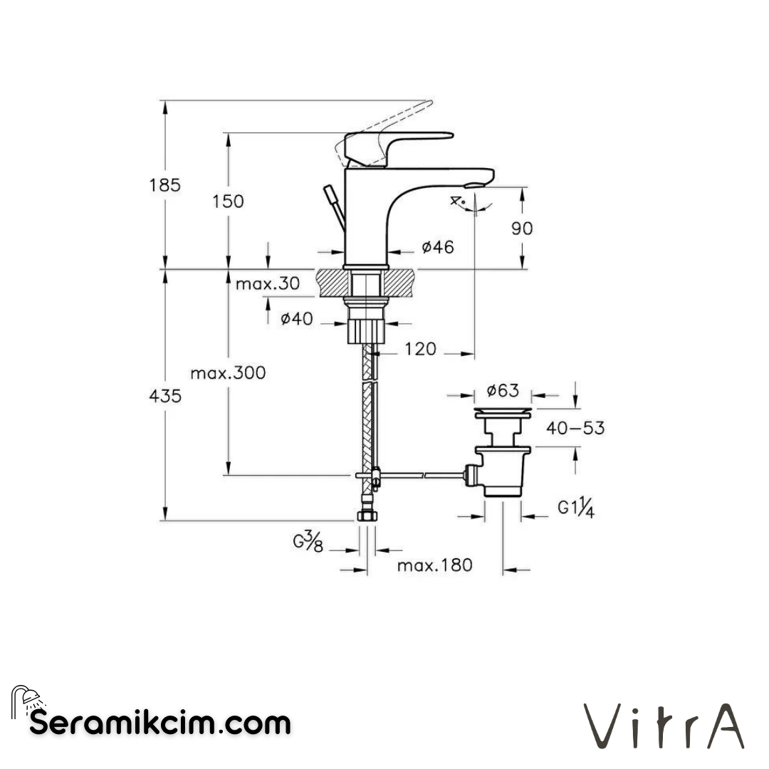 Vitra Root Round Lavabo Bataryası Pop-Uplı , Altın - A4272223