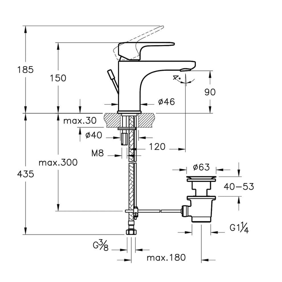 VitrA Root Round Root Round Lavabo Bataryası pop-uplı , soft altın A4272274 - A4272274