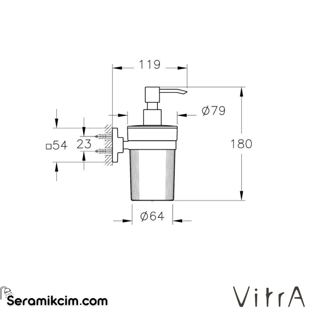 VitrA Root Sıvı Sabunluk, (Duvardan) A4480736