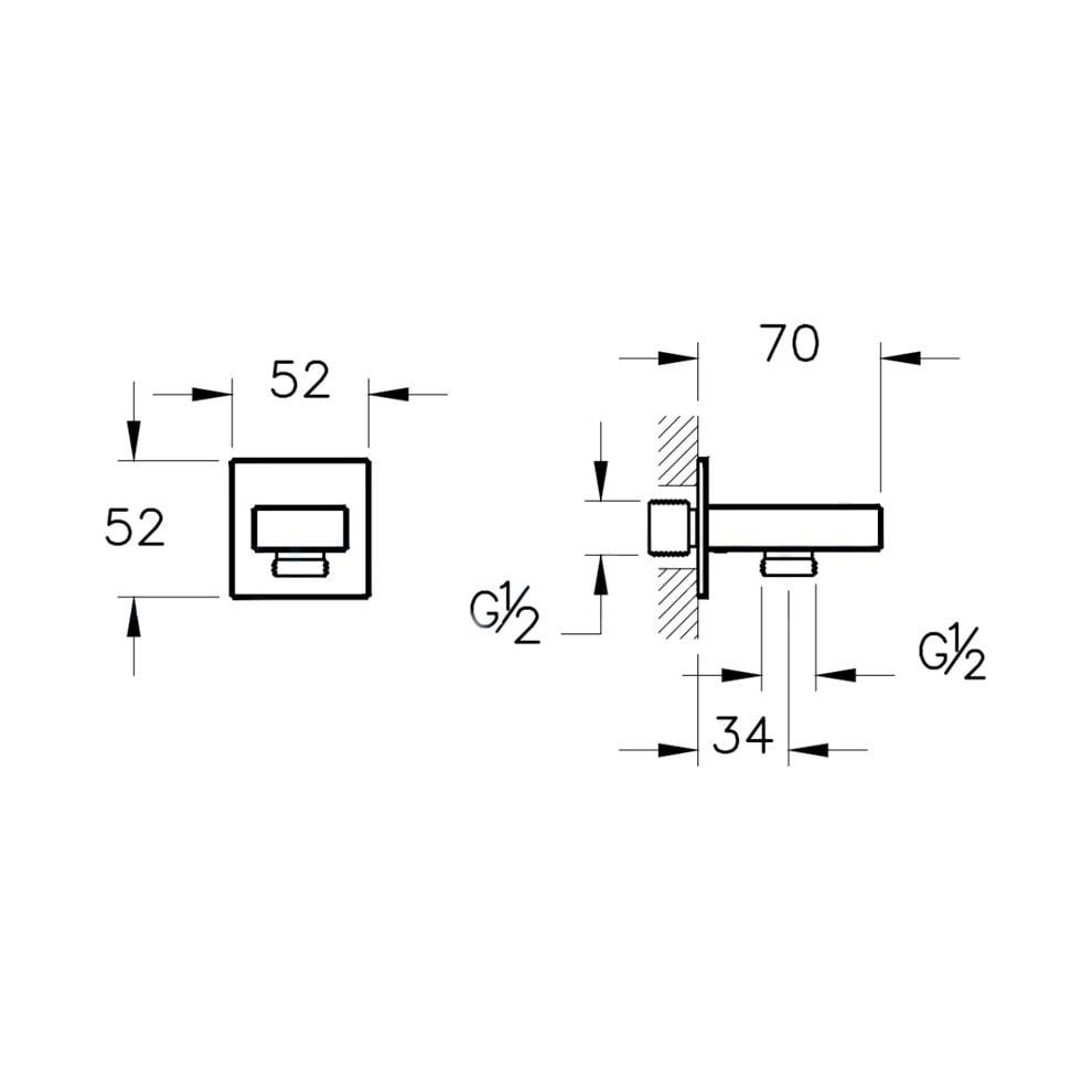 Vitra Root Square Ankastre El Duşu Çıkışı , Altın - A4523323