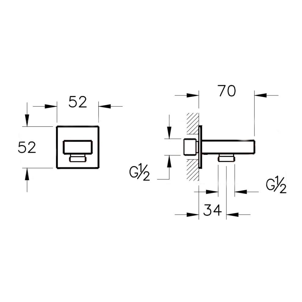 Vitra Root Square Ankastre El Duşu Çıkışı , F.Nikel - A4523334