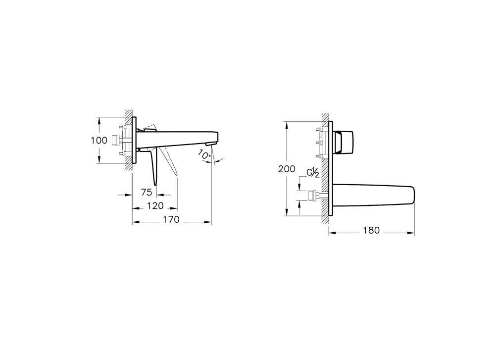 VitrA Root Square Ankastre Lavabo Bataryası (sıva üstü grubu) A4273874 - A4273874
