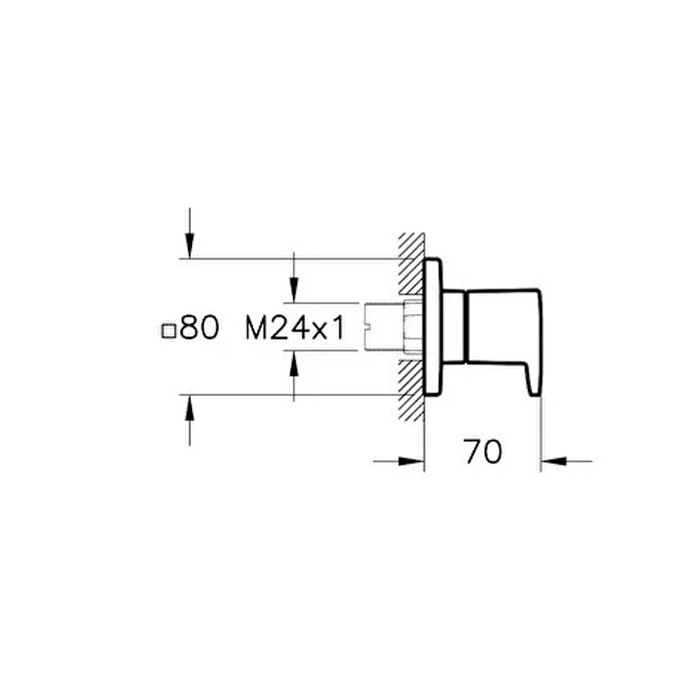 Vitra Root Square Ankastre Stop Valf (Sıva Üstü Grubu), Mat Siyah - A4272936