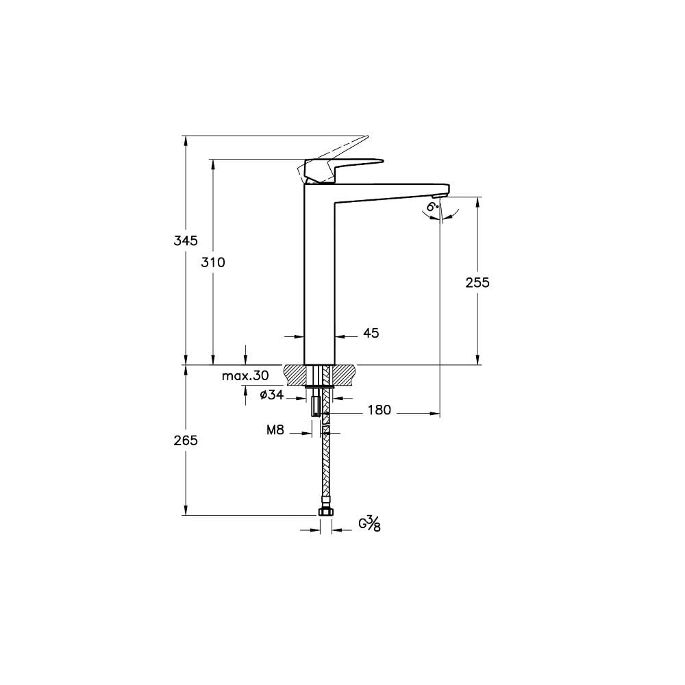 VitrA Root Square BluEco Çanak Lavabo Bataryası Soft Altın A4273374ENR - A4273374ENR