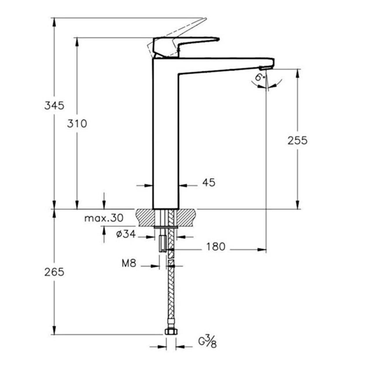 Vitra Root Square Blueco Lavabo Bataryası (Çanak), Krom - A42733ENR