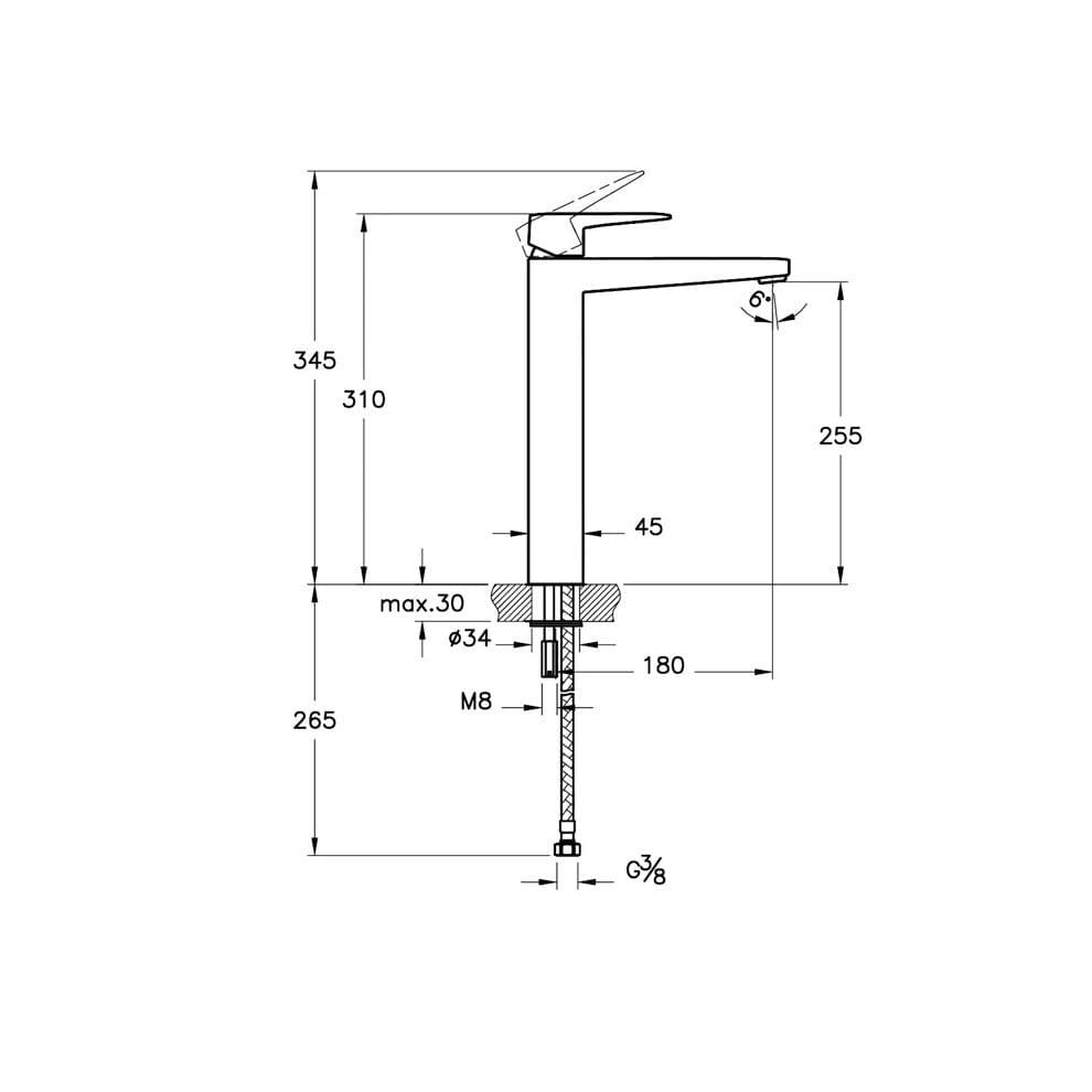 Vitra Root Square Blueco Lavabo Bataryası (Çanak), Bakır - A4273326ENR