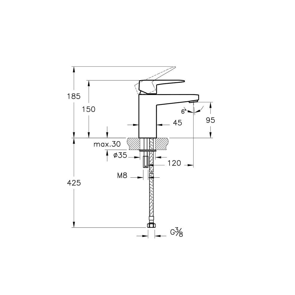 Vitra Root Square Blueco Lavabo Bataryası , Bakır - A4273226ENR