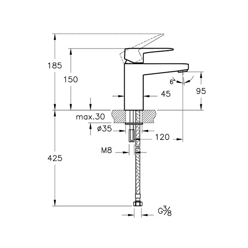 VitrA Root Square BluEco Lavabo Bataryası Soft Bakır A4273229ENR - A4273229ENR