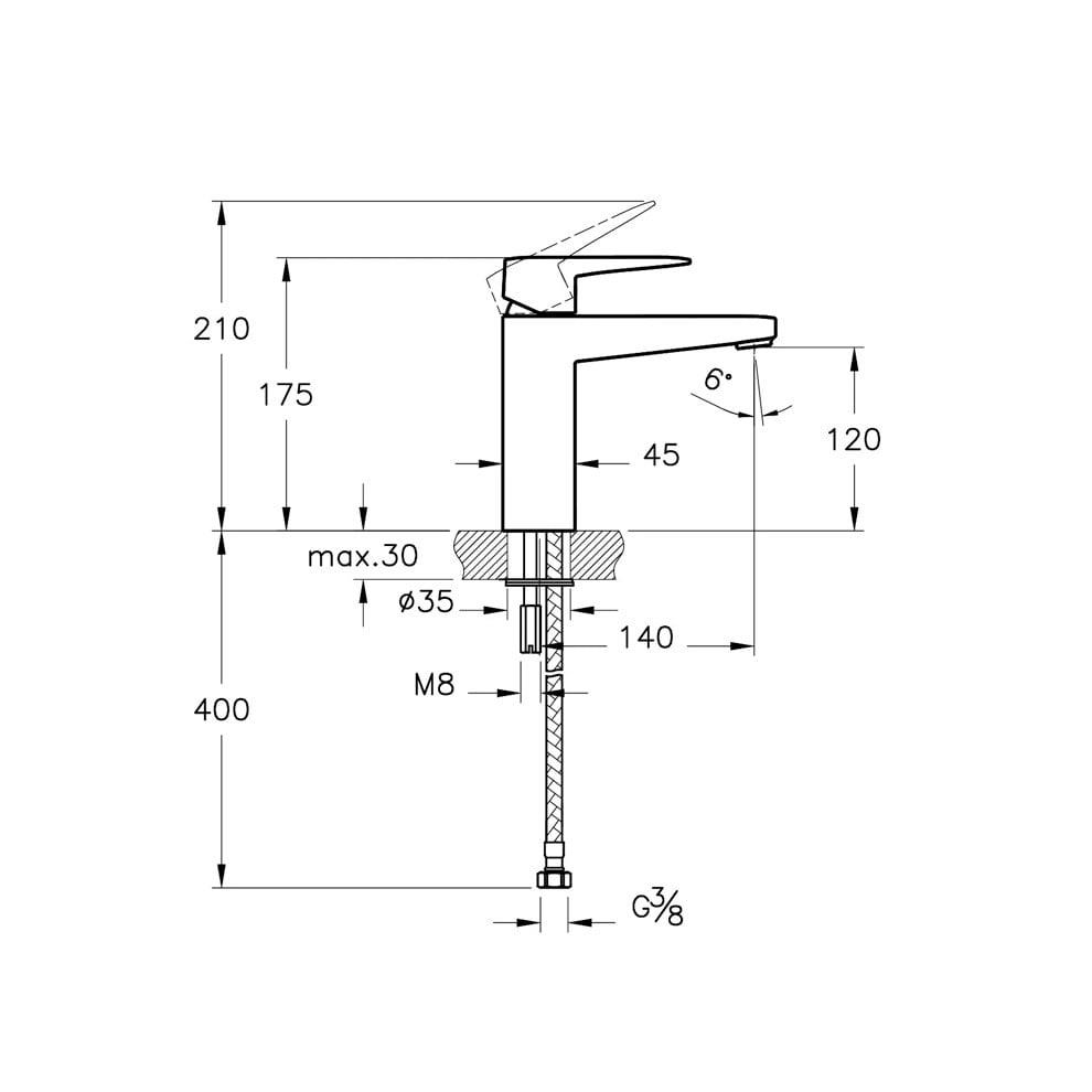Vitra Root Square Blueco Lavabo Bataryası (Yüksek), Bakır - A4273126ENR
