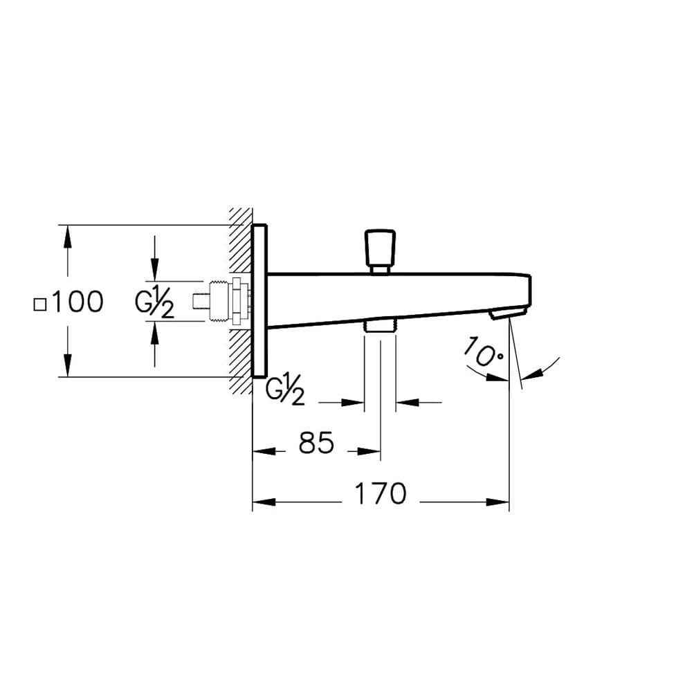 Vitra Root Square Çıkış Ucu  (El Duşu Çıkışlı), Krom - A42740
