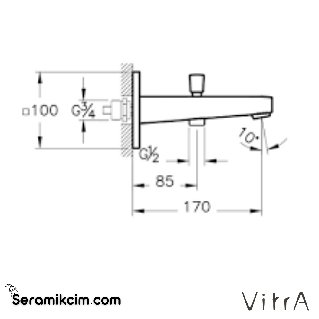 Vitra Root Square Çıkış Ucu  (El Duşu Çıkışlı), Altın - A4274023