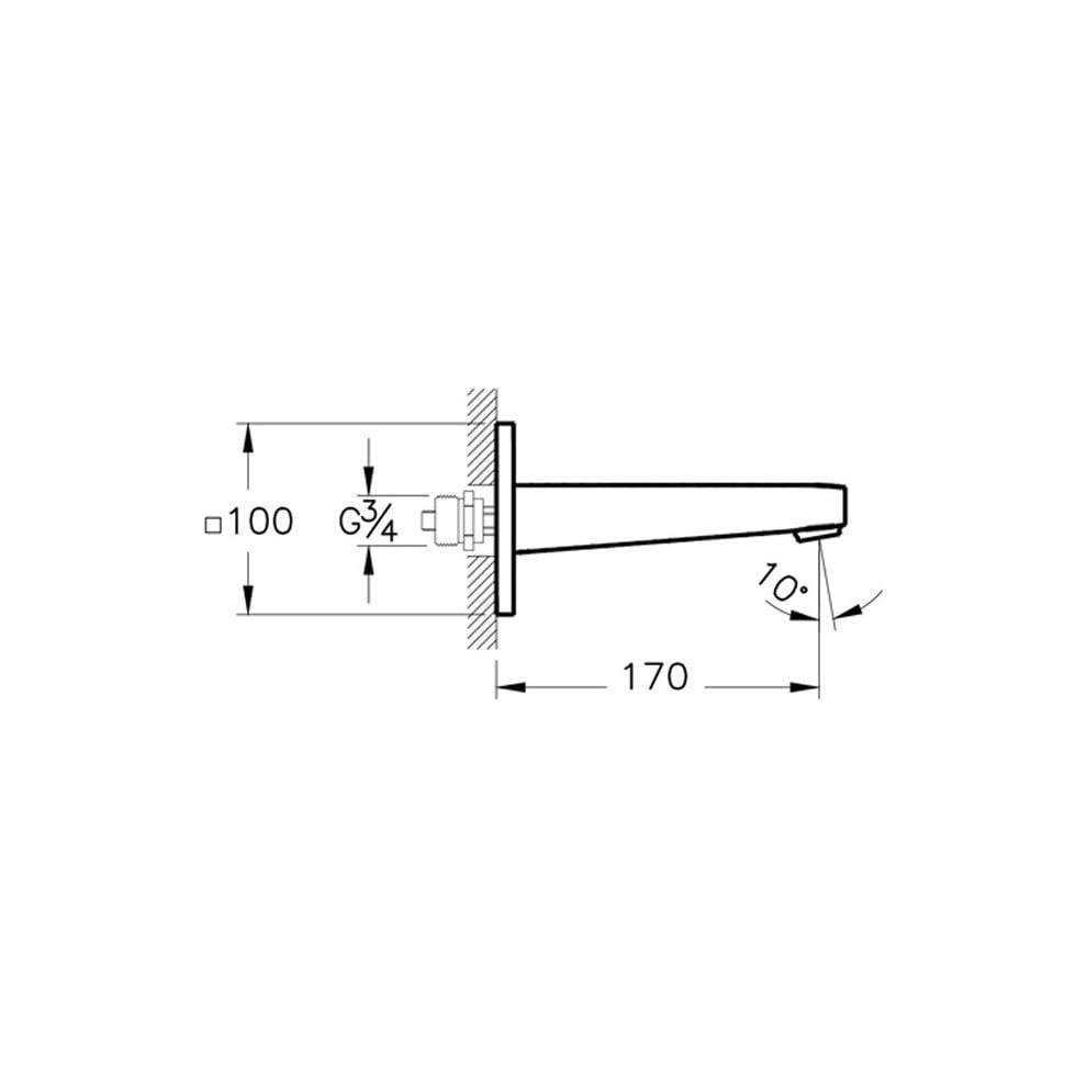 Vitra Root Square Çıkış Ucu  , Krom - A42739