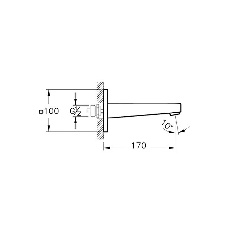 Vitra Root Square Çıkış Ucu  , Mat Siyah - A4273936