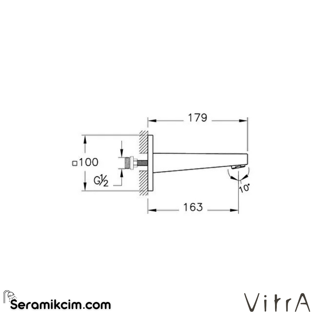 VitrA Root Square Çıkış Ucu Mat Siyah A4311636 - A4311636