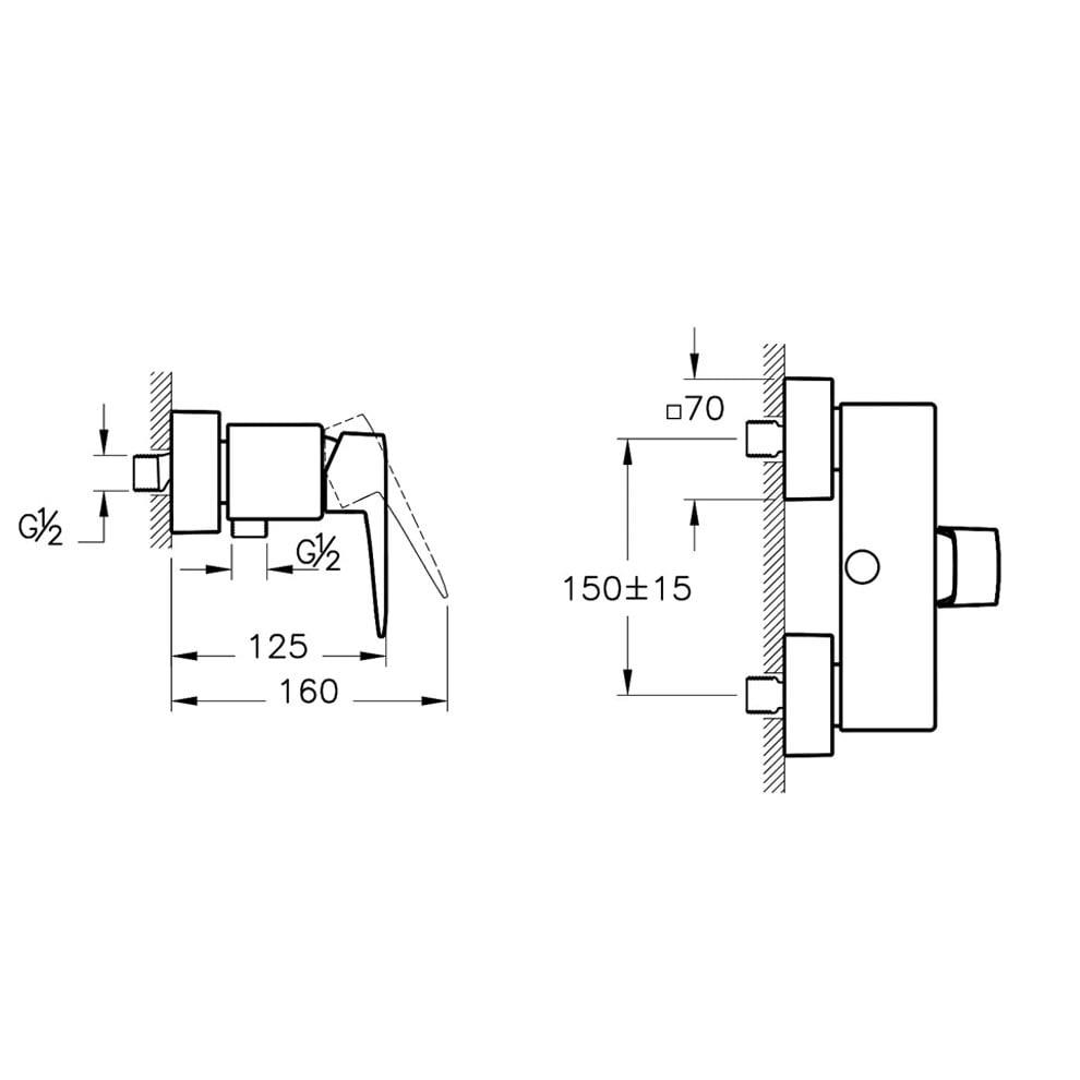 VitrA Root Square Duş Bataryası  A4276129 - A4276129