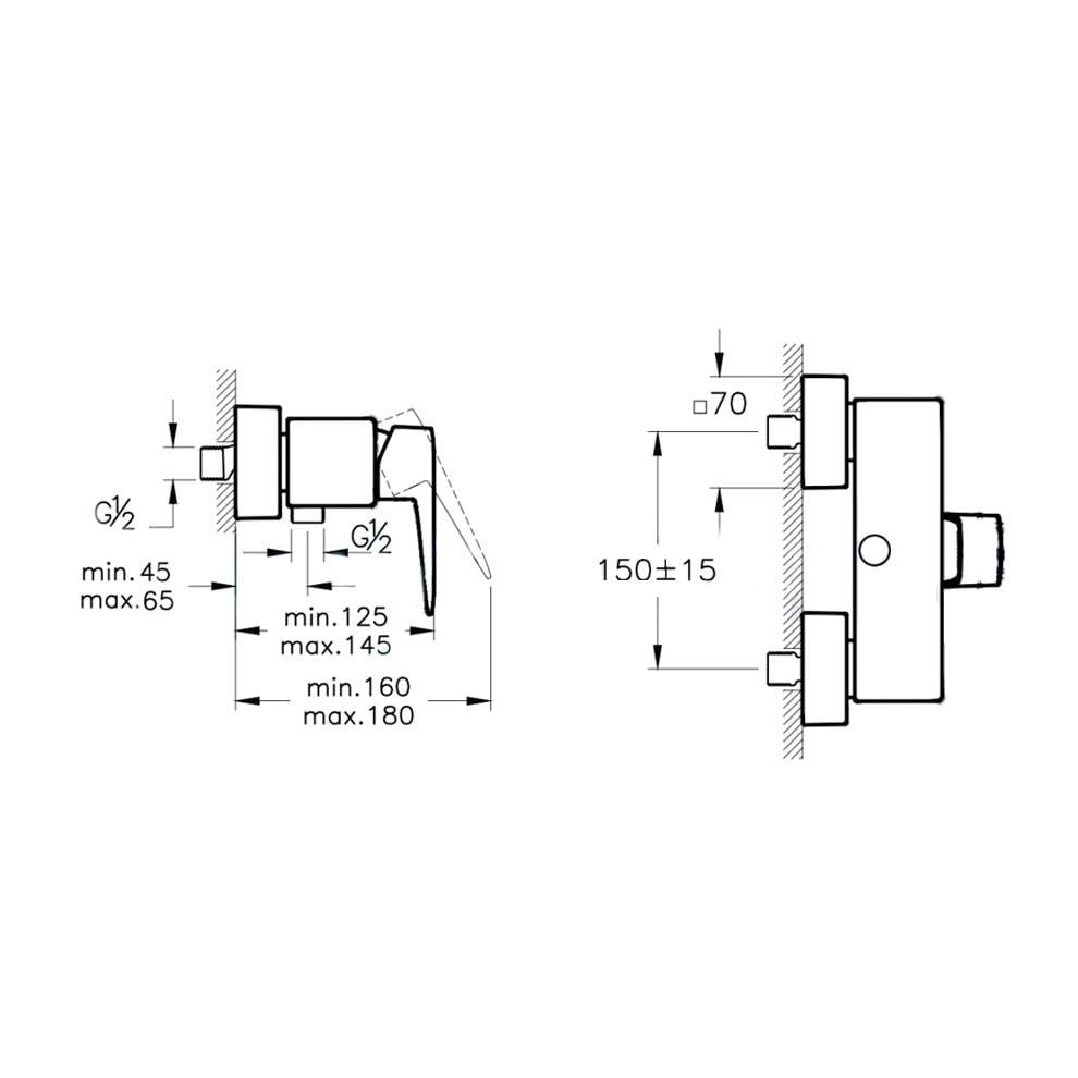 VitrA Root Square Duş Bataryası  A4276174 - A4276174
