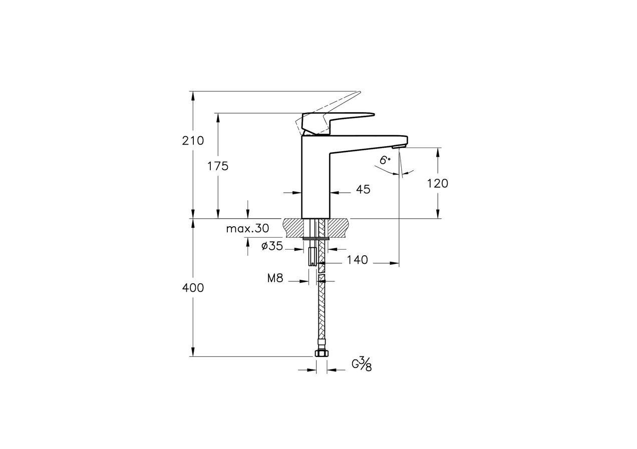 Vitra Root Square Lavabo Bataryası (Yüksek), Krom - A42731