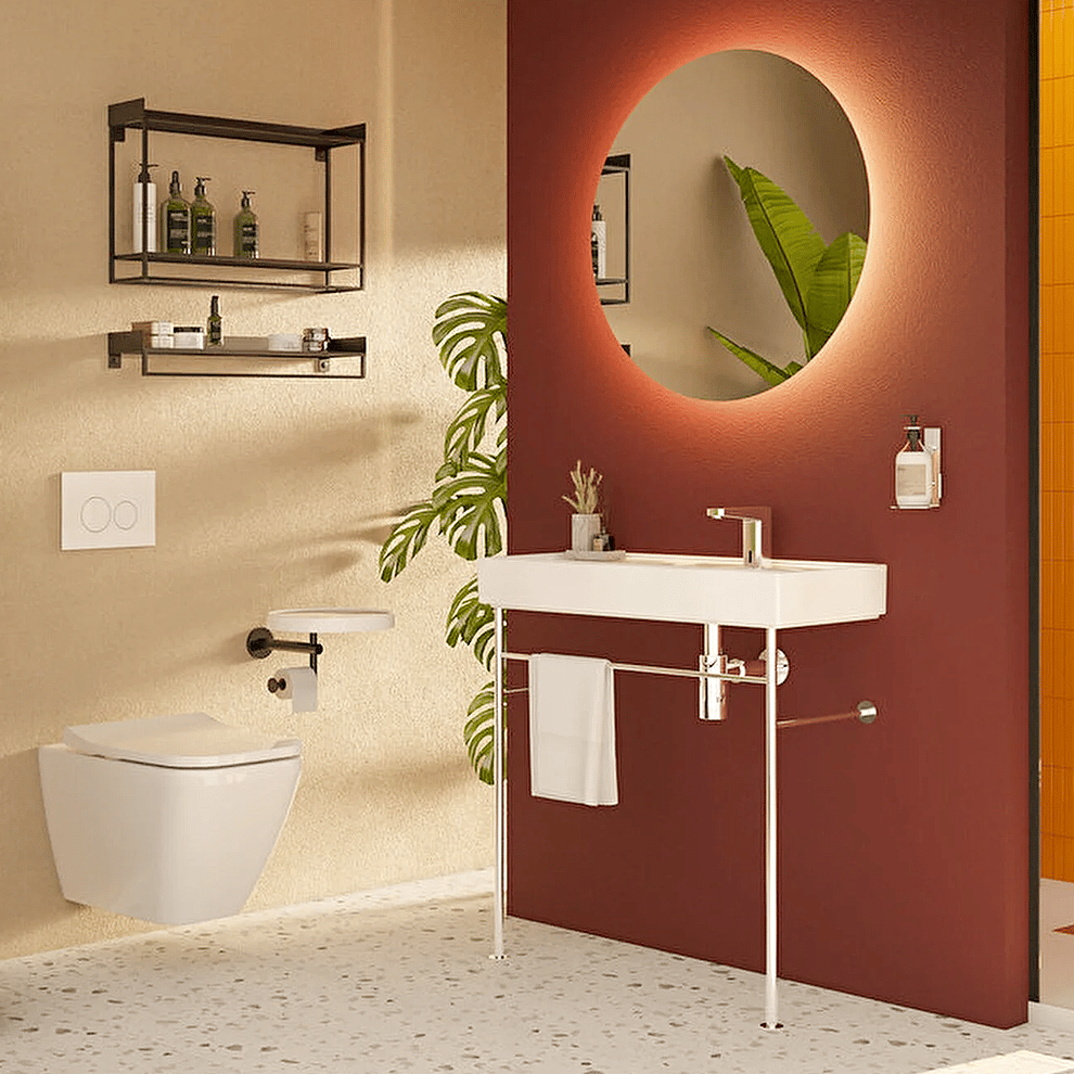 Vitra Root Square Temassız Lavabo Bataryası, Çift Su Girişli (Elektrikli) - A47128
