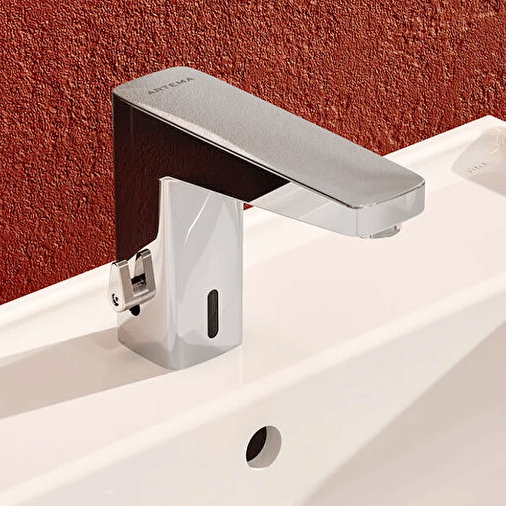 Vitra Root Square Temassız Lavabo Bataryası, Çift Su Girişli (Elektrikli) - A47128