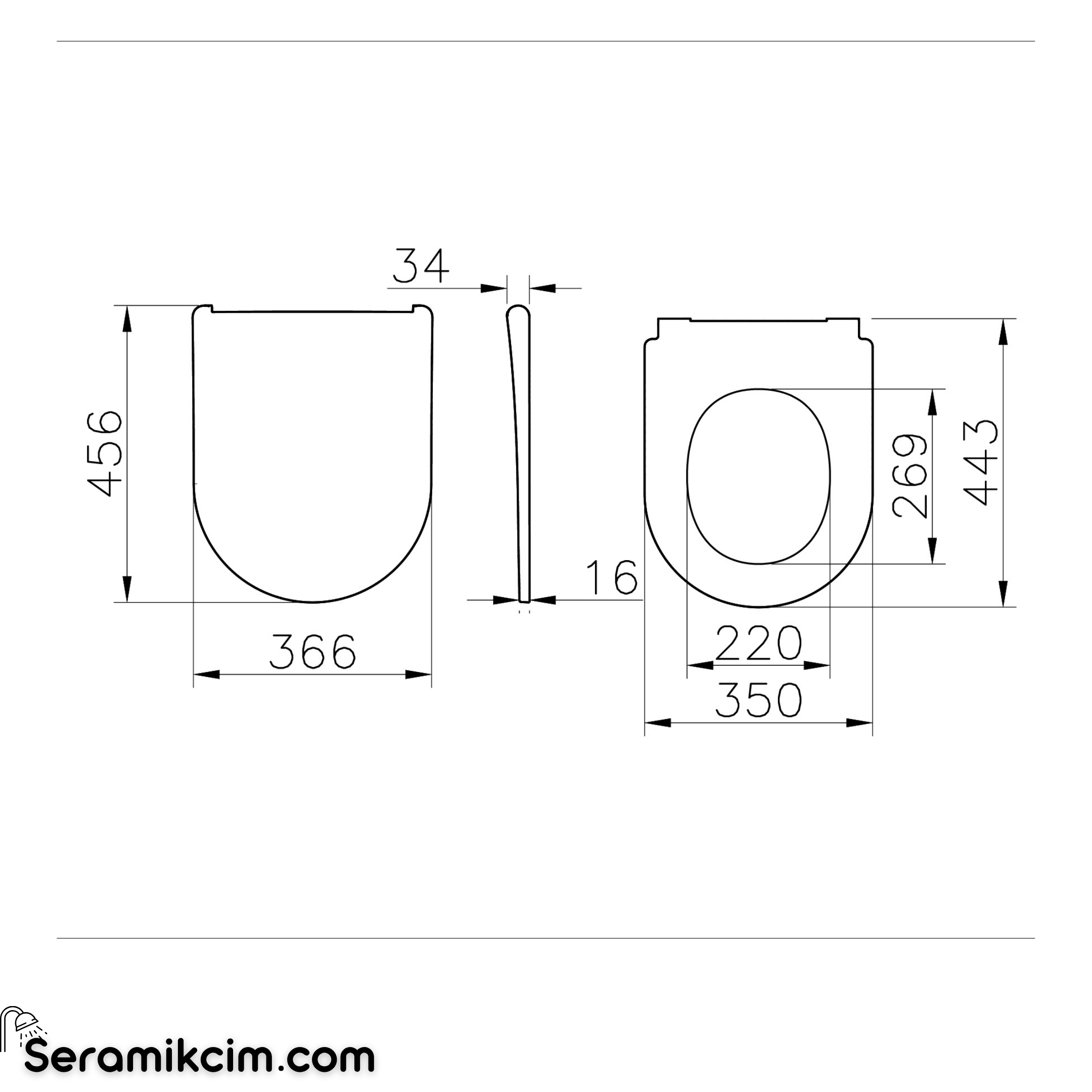 Vitra Round Klozet Kapağı Super Slim Etekli Duroplast Üstten Sıkmalı Yavaş Kapanır Kolay Sök-Tak Metal Menteşeli Beyaz 208-003R009