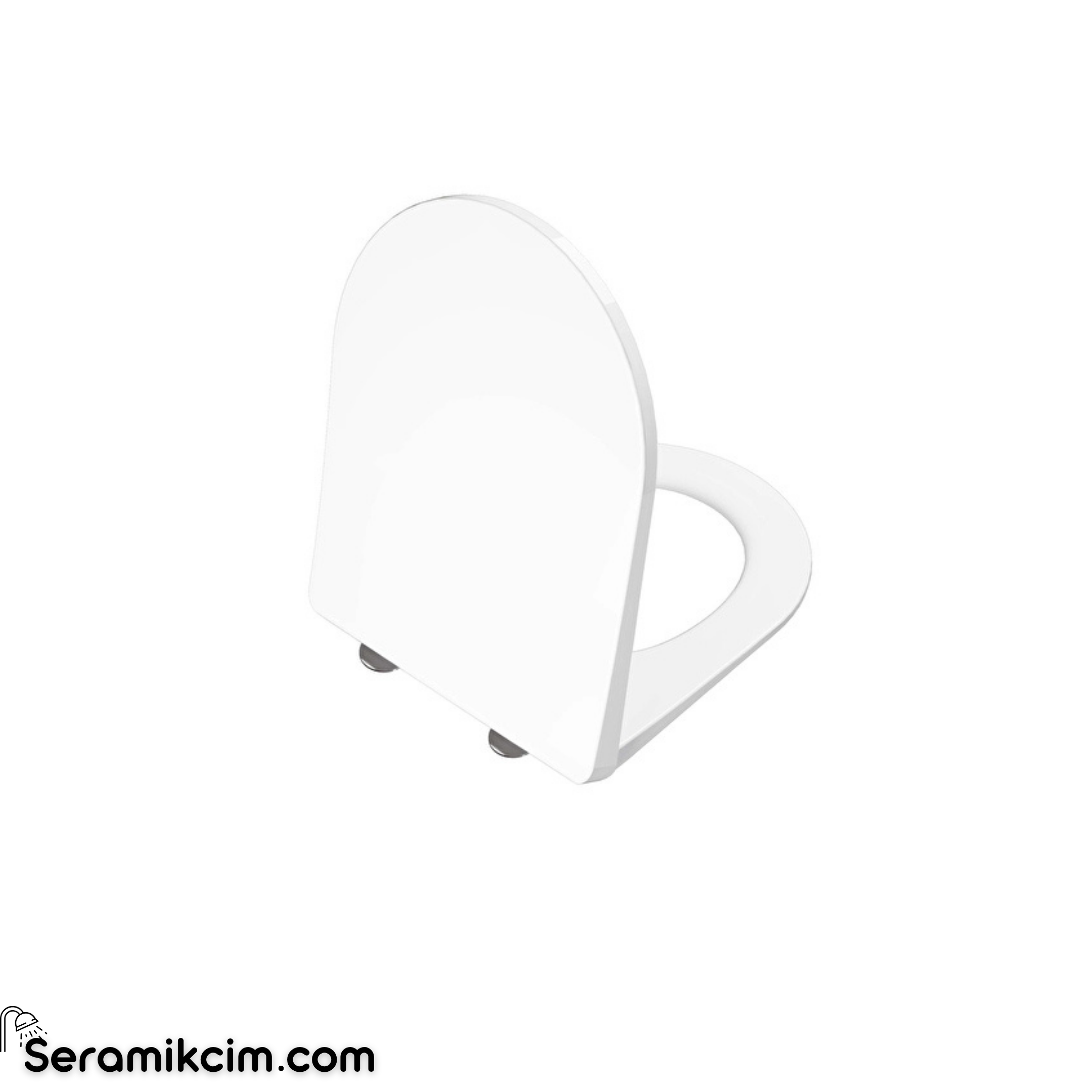 Vitra Round Klozet Kapağı Super Slim Etekli Duroplast Üstten Sıkmalı Yavaş Kapanır Kolay Sök-Tak Metal Menteşeli Beyaz 208-003R009