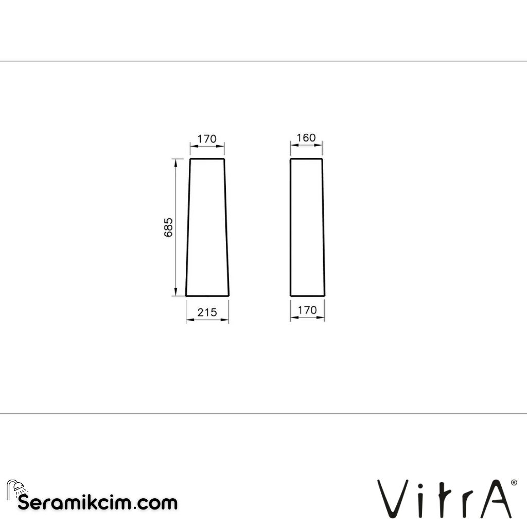 Vitra S20 Kolon Ayak  Beyaz - 5529L003-0156