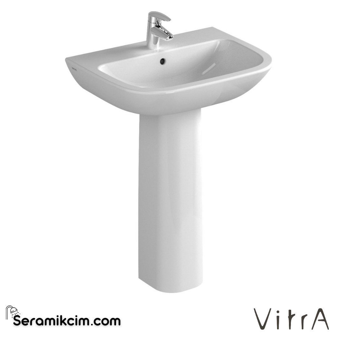 Vitra S20 Lavabo 60X46 Cm Tek Armatür Delikli, Su Taşma Delikli, Beyaz - 5503L003-0001