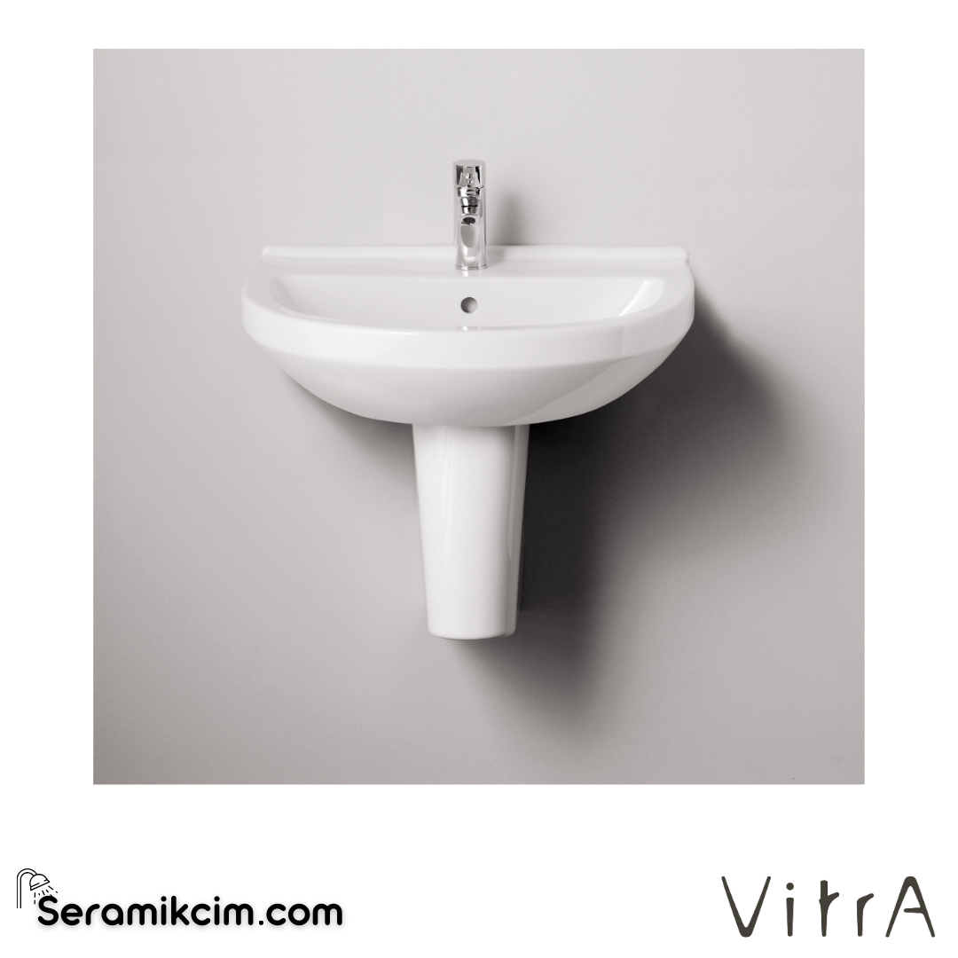 Vitra S20 Lavabo 65X47 Cm Tek Armatür Delikli, Su Taşma Delikli, Beyaz - 5504L003-0001