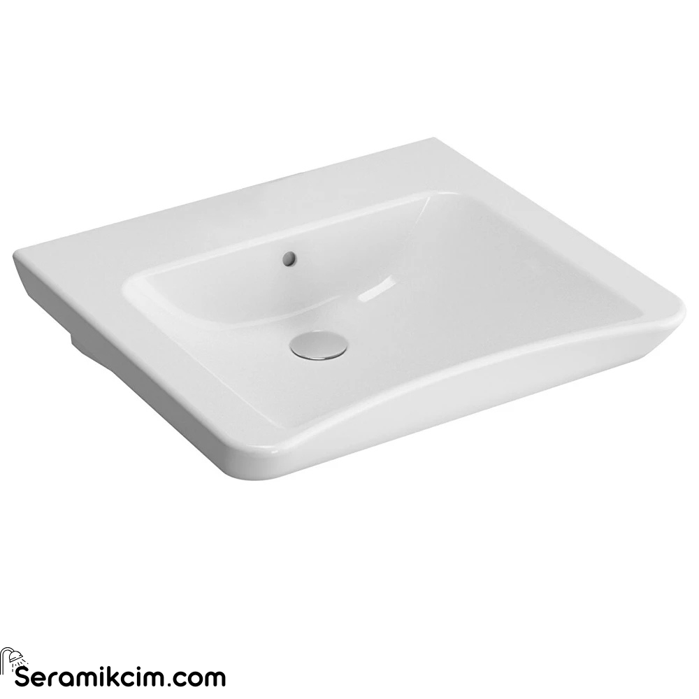 Vitra S20 Lavabo Özel İhtiyaç, 60X55 Cm Armatür Deliksiz, Su Taşma Delikli, Beyaz