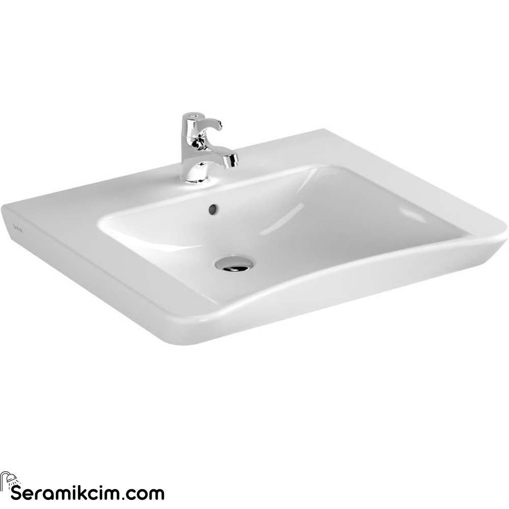 Vitra S20 Lavabo Özel İhtiyaç, 65X56 Cm Tek Armatür Delikli, Su Taşma Delikli, Beyaz