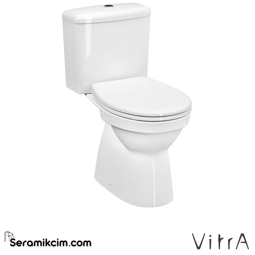 Vitra S20 Round Takım Klozet Arkası Açık, 66 Cm Taharet Borulu, Beyaz - 5821L003-0088