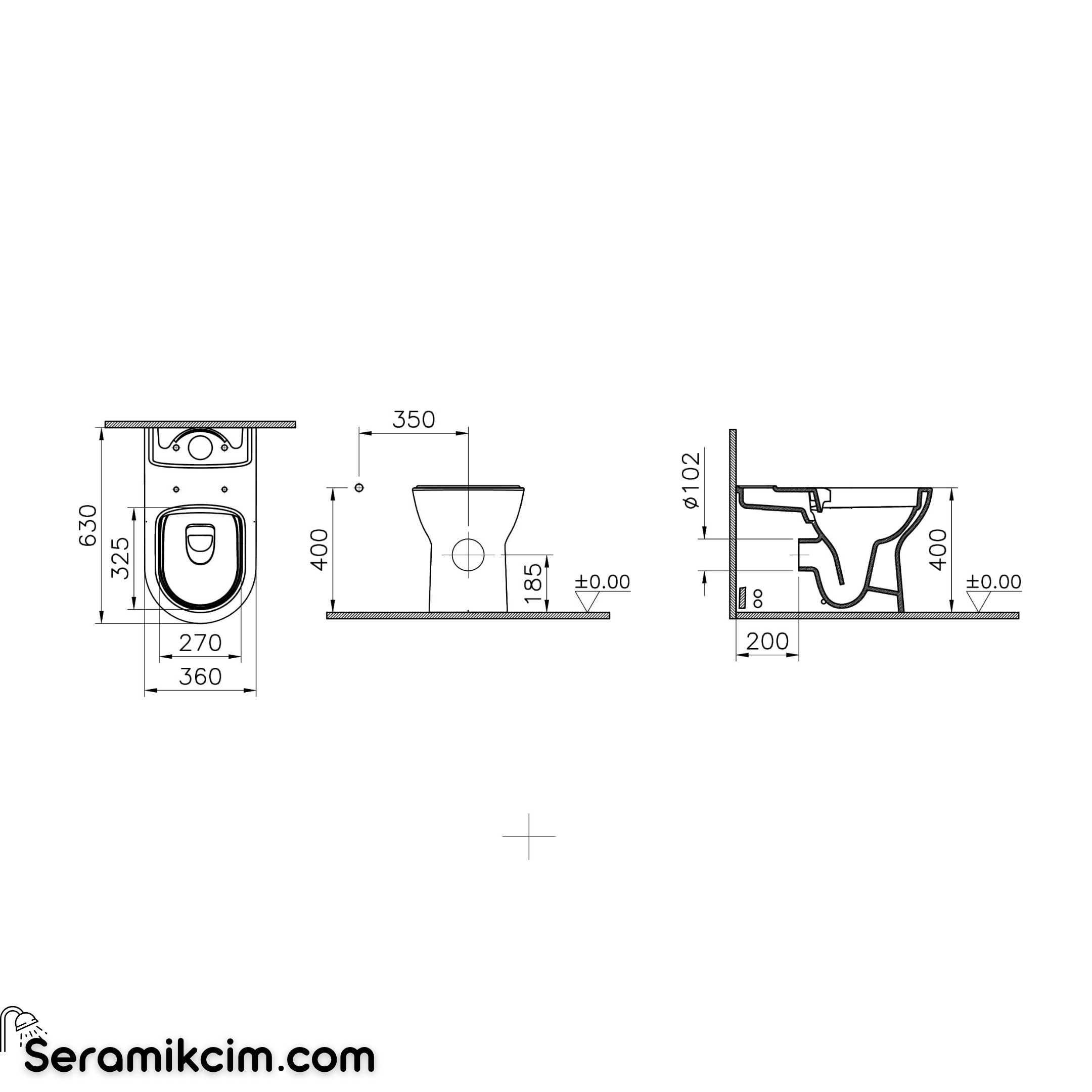 Vitra S20 Round Takım Klozet Smoothflush Duvara Tam Dayalı Universal Çıkışlı Beyaz 7703L003-0092