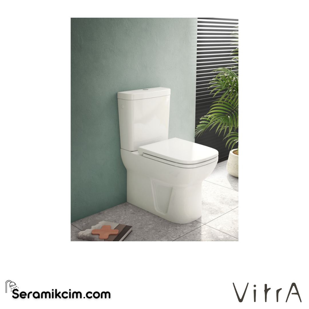 Vitra S20 Takım Klozet Duvara Tam Dayalı, 62 Cm Taharet Borulu, Beyaz - 5512L003-0092